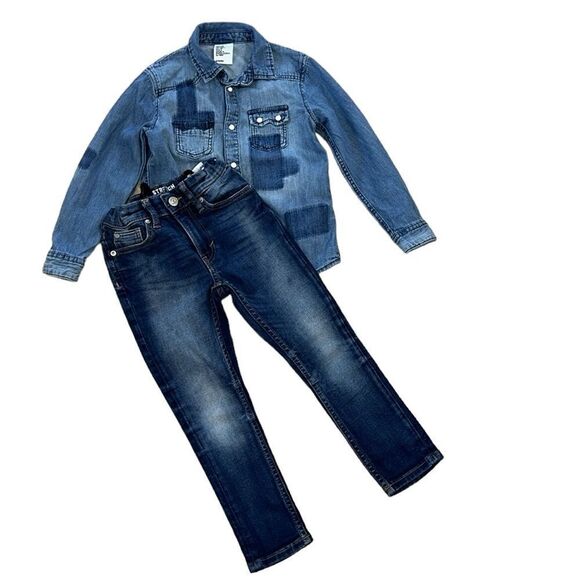 H&M Blue Denim Jeans Boys Set(Size 4-5y) - Picture 1 of 7